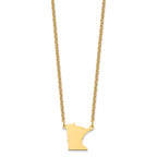 Sterling Silver/Gold-plated Minnesota State Necklace