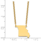 Sterling Silver/Gold-plated Missouri State Necklace