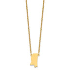 Sterling Silver/Gold-plated Mississippi State Necklace