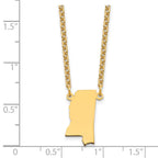 Sterling Silver/Gold-plated Mississippi State Necklace