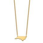 Sterling Silver/Gold-plated North Carolina State Necklace