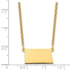 Sterling Silver/Gold-plated North Dakota State Necklace