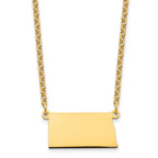 Sterling Silver/Gold-plated North Dakota State Necklace
