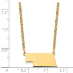 Sterling Silver/Gold-plated Nebraska State Necklace