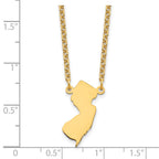Sterling Silver/Gold-plated New Jersey State Necklace