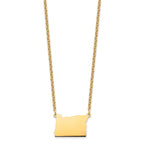 Sterling Silver/Gold-plated Oregon state Necklace