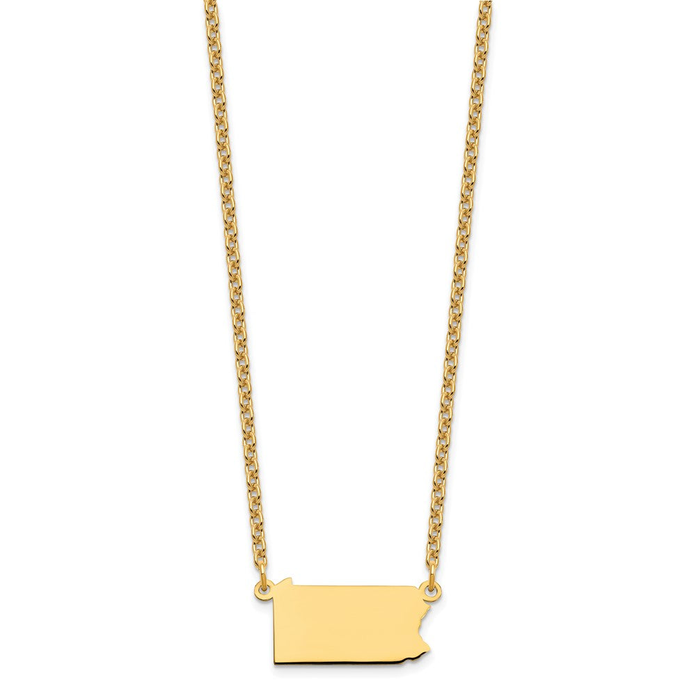 Sterling Silver/Gold-plated Pennsylvania State Necklace