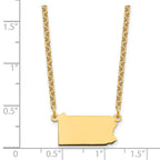 Sterling Silver/Gold-plated Pennsylvania State Necklace