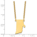 Sterling Silver/Gold-plated Rhode Island State Necklace