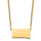 Sterling Silver/Gold-plated South Dakota State Necklace