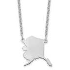 Sterling Silver/Rhodium-plated Alaska State Necklace
