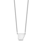 Sterling Silver/Rhodium-plated Arkansas State Necklace