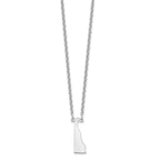 Sterling Silver/Rhodium-plated Delaware State Necklace