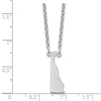 Sterling Silver/Rhodium-plated Delaware State Necklace