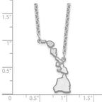 Sterling Silver/Rhodium-plated Hawaii State Necklace
