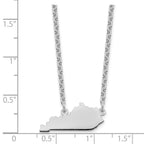 Sterling Silver/Rhodium-plated Kentucky State Necklace
