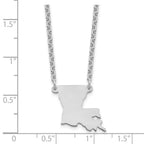 Sterling Silver/Rhodium-plated Louisiana State Necklace
