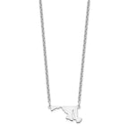 Sterling Silver/rhodium-plated Maryland State Necklace