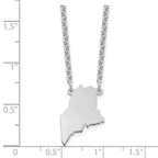 Sterling Silver/Rhodium-plated Maine State Necklace
