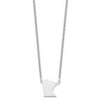 Sterling Silver/Rhodium-plated Minnesota State Necklace