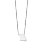 Sterling Silver/Rhodium-plated Missouri State Necklace