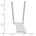 Sterling Silver/Rhodium-plated Missouri State Necklace