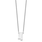 Sterling Silver/Rhodium-plated Mississippi State Necklace