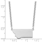 Sterling Silver/Rhodium-plated Montana State Necklace