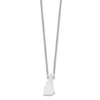 Sterling Silver/Rhodium-plated New Hampshire State Necklace