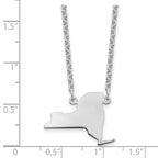 Sterling Silver/Rhodium-plated New York State Necklace