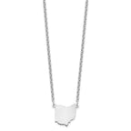 Sterling Silver/Rhodium-plated Ohio State Necklace