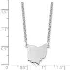 Sterling Silver/Rhodium-plated Ohio State Necklace