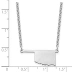 Sterling Silver/Rhodium-plated Oklahoma State Necklace