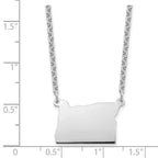 Sterling Silver/Rhodium-plated Oregon State Necklace