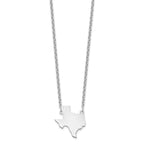 Sterling Silver/Rhodium-plated Texas State Necklace