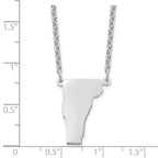 Sterling Silver/Rhodium-plated Vermont State Necklace