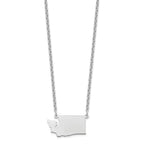Sterling Silver/Rhodium-plated Washington State Necklace