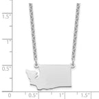 Sterling Silver/Rhodium-plated Washington State Necklace