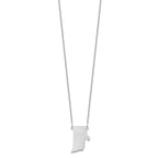 Sterling Silver/Rhodium-plated Rhode Island State Necklace