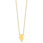 14KY Illinois State Necklace