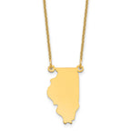 14KY Illinois State Necklace