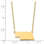 14KY Nebraska State Necklace