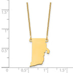 14KY Rhode Island State Necklace
