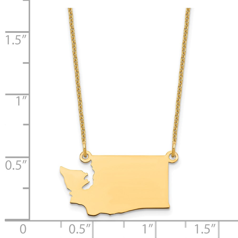 14KY Washington State Necklace