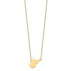 14KY Wisconsin State Necklace