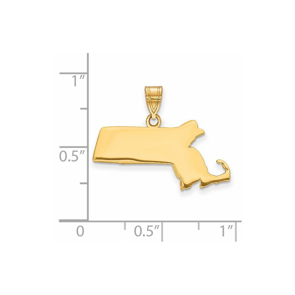 14KY Massachusetts State Pendant