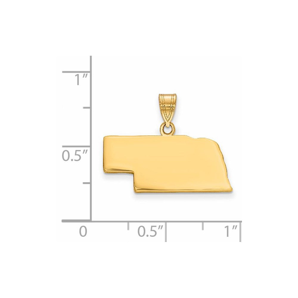 14KY Nebraska State Pendant