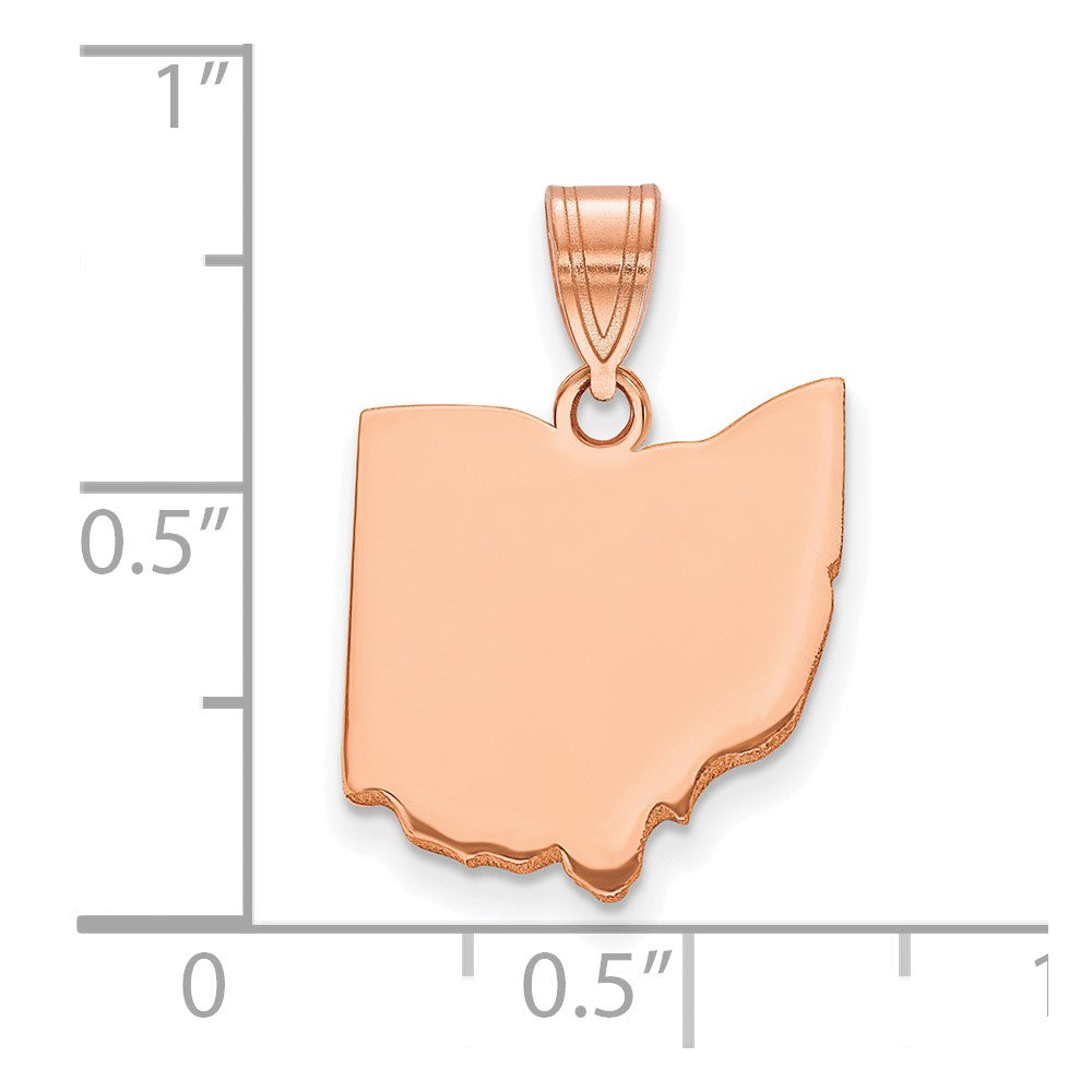 10K Rose Gold Ohio State Pendant