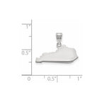 Sterling Silver/Rhodium-plated Kentucky State Pendant