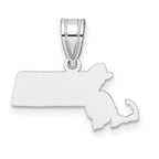 Sterling Silver/Rhodium-plated Massachusetts State Pendant